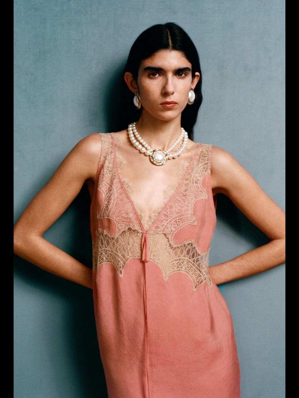 WILLY CHAVARRIA X ZARA Pink Lace Slip Dress